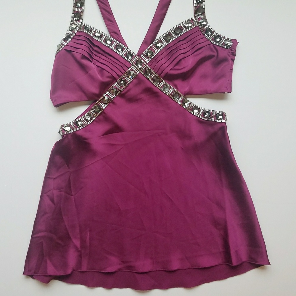 Bebe ▪Cut Out Jeweled Top